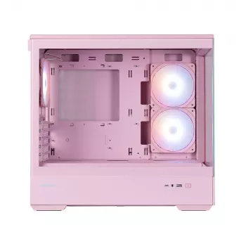 Zalman P30 V2 mATX Mini Tower datora korpuss, 3 x 120mm ARGB ventilatori, rozā