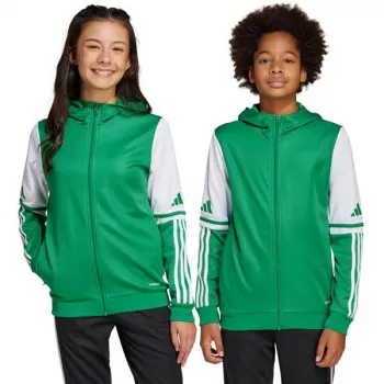 adidas Squadra 25 Hoody bērnu jakas ar kapuci zaļā un baltā krāsā JP3163 140cm