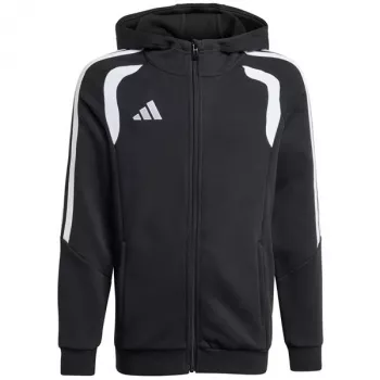 adidas Tiro 26 League Sweat Full Zip Hoodie bērnu jaka ar rāvējslēdzēju melna KF3324 164cm