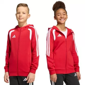 adidas Tiro 26 League Sweat Full Zip Hoodie bērnu jakas ar kapuci sarkanā krāsā KF9101 152cm