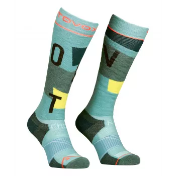 Ortovox Freeride Long Socks Cozy sieviešu distanču slēpošanas zeķes - ice waterfall