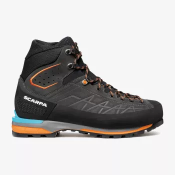 Scarpa Zodiac Tech GTX alpīnisma zābaki, GORE-TEX Performance Comfort, Perwanger āda, Vibram Mont zole, Anthracite/Tonic Orange, EU 44