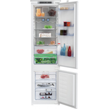 BEKO BCNA306E4SN iebūvējams ledusskapis ar saldētavu, 193,5 cm, energoefektivitātes klase E, HarvestFresh, NeoFrost, metāla siena
