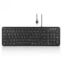 Perixx PERIBOARD-213 DE B vadu USB tastatūra, vācu izkārtojums (QWERTZ), šķērveida slēdži, melna