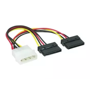 EXSYS SATA barošanas Y-kabelis 4-pin Molex uz 2x 15-pin SATA, 15cm EX-K3611