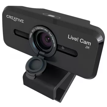 Creative Live! Cam Sync V3 2K QHD tīmekļa kamera ar diviem mikrofoniem un privātuma aizslēgu, melna