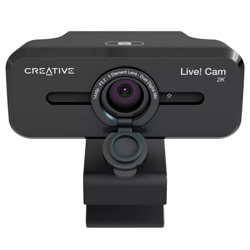 Creative Live! Cam Sync V3 2K QHD tīmekļa kamera ar diviem mikrofoniem un privātuma aizslēgu, melna
