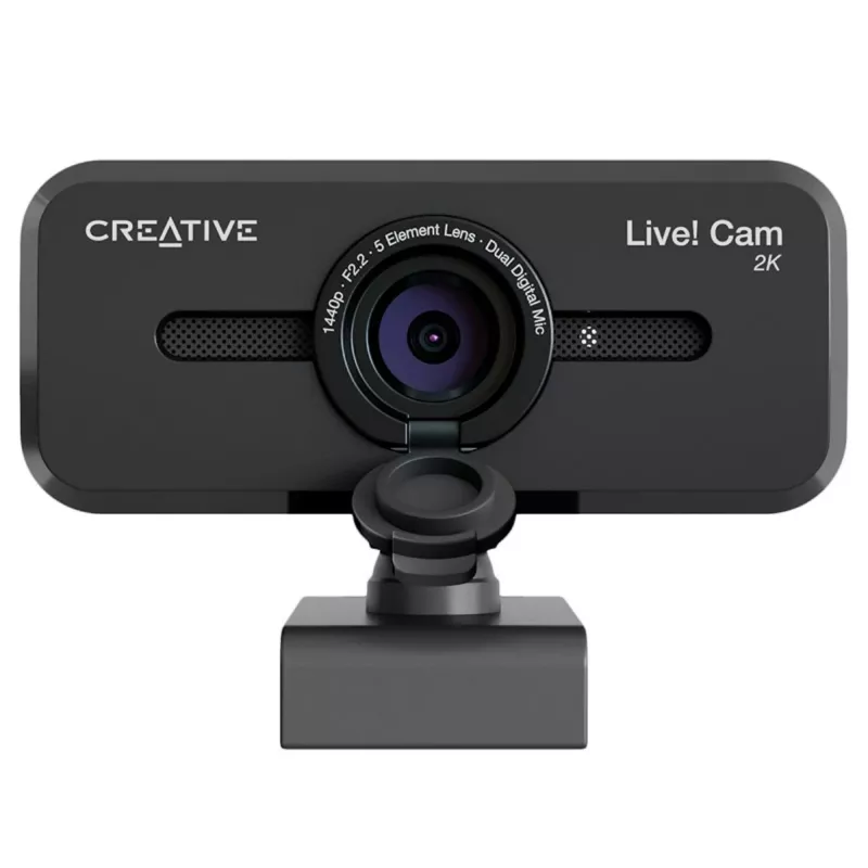 Creative Live! Cam Sync V3 2K QHD tīmekļa kamera ar diviem mikrofoniem un privātuma aizslēgu, melna