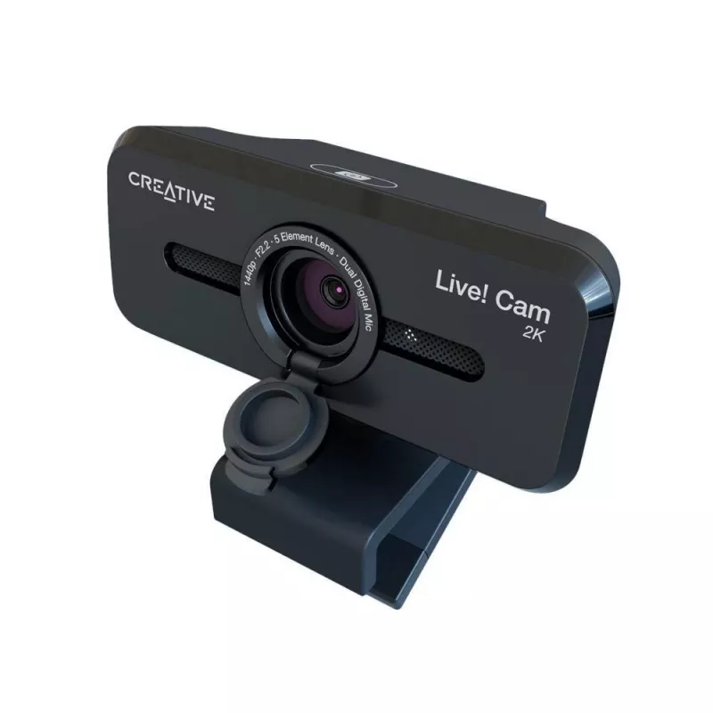 Creative Live! Cam Sync V3 2K QHD tīmekļa kamera ar diviem mikrofoniem un privātuma aizslēgu, melna