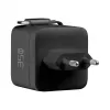 EFB Elektronik G352CE 35W GaN USB-C sienas lādētājs ar ievelkamu 0,7 m kabeli, PD3.0 un QC3.0, melns