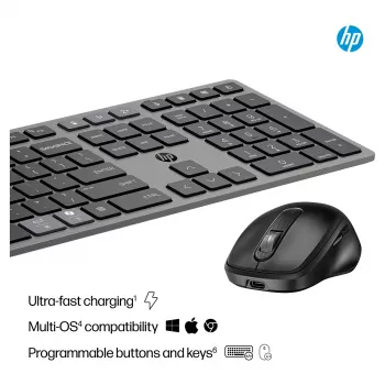HP 720 daudzierīču bezvadu klaviatūras un peles komplekts - Twilight Black 9T5A9AA#ABD