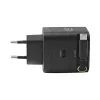 EFB Elektronik G652CE 65W GaN USB-C PD 3.0 sienas lādētājs ar ievelkamu kabeli, melns