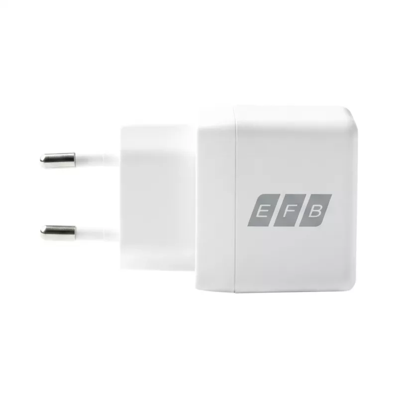EFB Elektronik G301CE 30W USB-C GaN lādētājs ar 2m USB-C kabeli, balts