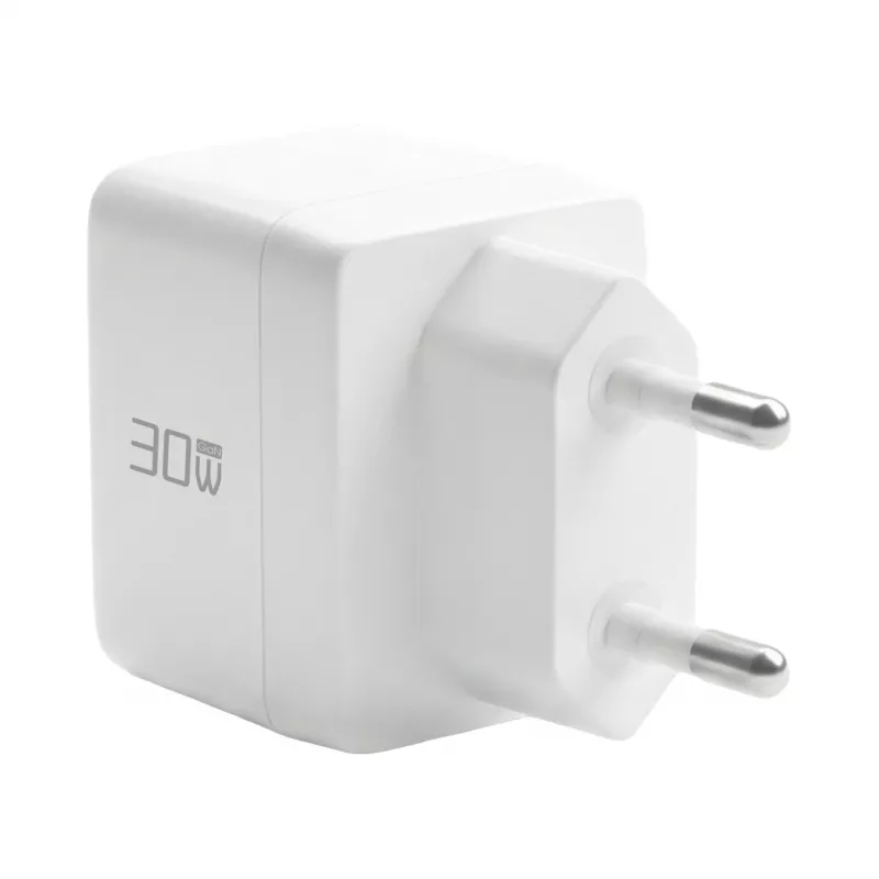 EFB Elektronik G301CE 30W USB-C GaN lādētājs ar 2m USB-C kabeli, balts