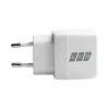 EFB Elektronik G201A1CE 20W GaN USB-C PD3.0 + USB-A QC3.0 sienas lādētāja komplekts ar 2m USB-C kabeli, balts