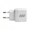 EFB Elektronik G301A1CE 30W GaN USB-C PD3.0 + USB-A QC3.0 sienas lādētājs ar 2m USB-C kabeli, balts