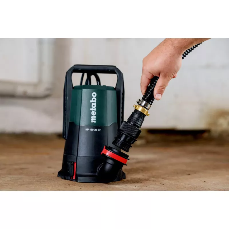 Metabo KP 160-35 SF kombinētais iegremdējamais/spiediena sūknis 500 W, 16000 l/h, 7,5 m, 35 mm daļiņas, 10 m kabelis, melns/zaļš 601792000