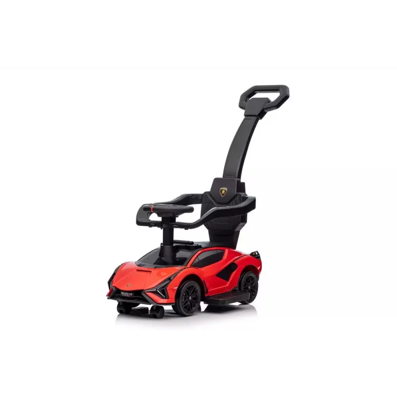 LEAN TOYS Lamborghini QLS-996T braucamais ar stūmējrokturi, sarkans