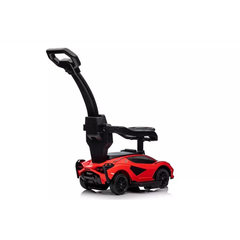 LEAN TOYS Lamborghini QLS-996T braucamais ar stūmējrokturi, sarkans