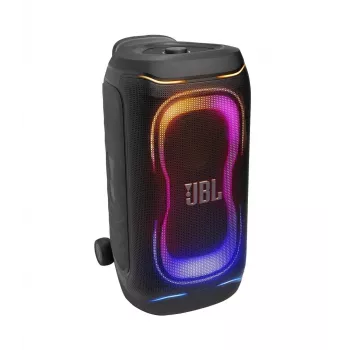 JBL PartyBox 330 pārnēsājams ballīšu skaļrunis ar 240W RMS, 18h akumulatoru, IPX4 ūdensizturību, Bluetooth 5.1, dinamisko gaismu šovu, riteņiem un teleskopisko rokturi, melns