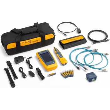 Fluke Networks LinkIQ Duo Industrial Ethernet kabeļu un tīkla testera komplekts ar M12 adapteriem, PoE, līdz 10 Gb/s, Li-Ion, CAT 3-8 6029135