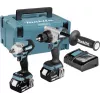 Makita DLX2588GJ 18V LXT bezsuku 2 priekšmetu komplekts ar DDF485 urbjmašīnu-uzgriežņu atslēgu, DTD153 trieciena skrūvgriezi, 2x 5,0Ah akumulatoriem, ātro lādētāju un MAKPAC koferi
