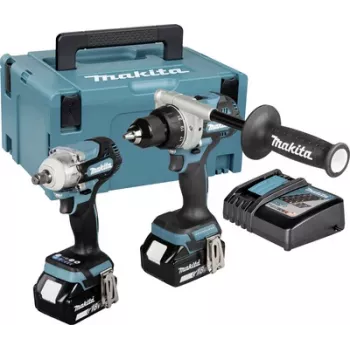 Makita DLX2588GJ 18V LXT bezsuku 2 priekšmetu komplekts ar DDF485 urbjmašīnu-uzgriežņu atslēgu, DTD153 trieciena skrūvgriezi, 2x 5,0Ah akumulatoriem, ātro lādētāju un MAKPAC koferi