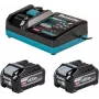 Makita 1916Y1-1 barošanas avota komplekts 40V XGT instrumentiem (2x BL4040F 4,0Ah akumulatori un DC40RA ātrās uzlādes lādētājs)