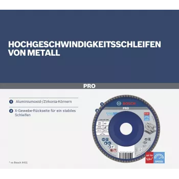Bosch X571 Best for Metal slīpēšanas ziedlapiņu disks 125 mm P80 cirkonija alumīnija 2608607338