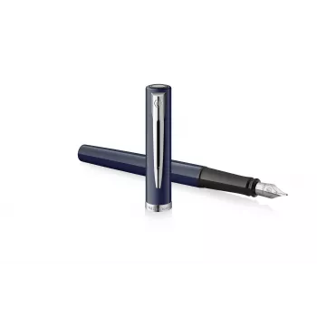 Waterman Impression tintas pildspalva ar smalku uzgali, zils lakotais korpuss, hroma apdare, dāvanu kastīte 2225502
