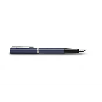 Waterman Impression tintas pildspalva ar smalku uzgali, zils lakotais korpuss, hroma apdare, dāvanu kastīte 2225502