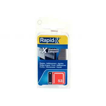 RAPID TOOLS smalkās stieples skavas tips 53, 6 mm, nerūsējošais tērauds, mazs iepakojums, kartīte ar Euro atveri, 1 gab. (40109509)