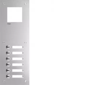 Hager RTQ106X domofona priekšējais panelis Mono 6 pogas balts