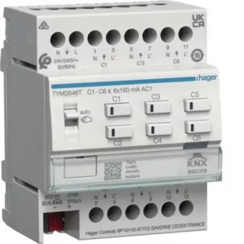 HAGER TYMS646T 6 kanālu apkures aktuators KNX Secure