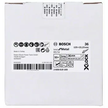 Bosch Best for Metal R574 šķiedras disks 125 mm X-LOCK, graudainība 36, 2608619160
