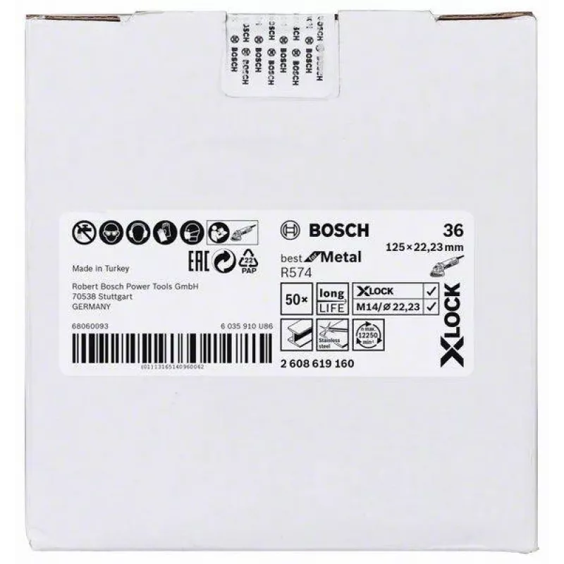 Bosch Best for Metal R574 šķiedras disks 125 mm X-LOCK, graudainība 36, 2608619160