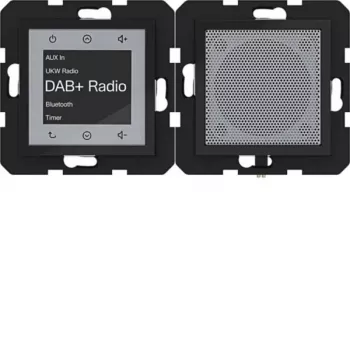 HAGER WAN6110BG Radio Touch UP DAB+ Bluetooth skaļrunis, iedziļināti montējams, spīdīgi melns