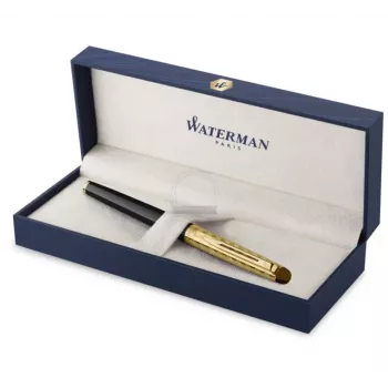 Waterman Hemisphere lodīšu pildspalva - Fine, spīdīgi melna ar hroma apdari, dāvanu kastīte 2225136
