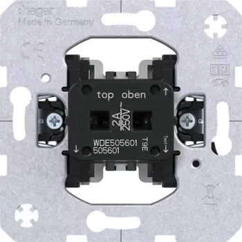 Hager WDE505601 spiedpoga 1-polāra 1 NO 250 V AC 10 A iekļaujamā montāža