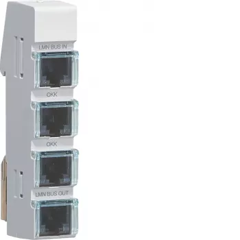 Hager LMN kopnes modulis, 4x RJ12 ligzdas, pasīvs, bez barošanas avota ZZ12LMN04P