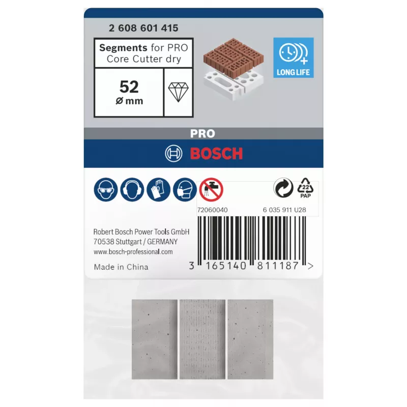 Bosch 2608601415 Dimanta segmenti sausajiem dimanta kroņurbjiem, 3 gab.