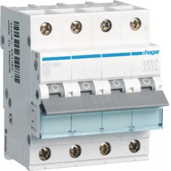 Hager MCN620 3P+N C-raksturlīknes 20A 6kA automātiskais slēdzis