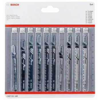 Bosch zāģa asmeņu komplekts kokam 2607011169, 10 gab., T-kāts, HCS