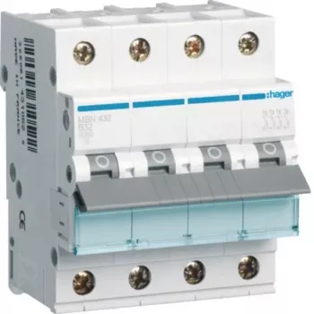 Hager MBN432 4-polų 32A B-charakteristikos 6kA automatinis jungiklis