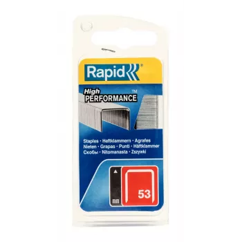 Rapid No. 53 smalkās stieples skavas, 12 mm kājiņas garums, cinkots tērauds, 2500 iepakojumā 40109505