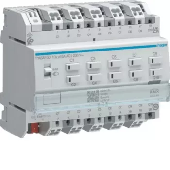 Hager TYAS610D KNX slēdžu/žalūziju izpildmehānisms 10/5-kārtīgs 16A C-slodze Secure