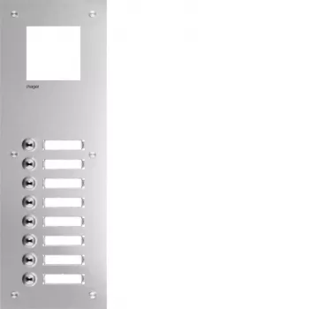 Hager RTQ108X domofona priekšpaneļa plāksne, mono audio, 8 izsaukuma pogas, balta