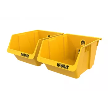 DEWALT DWST82813-1 TSTAK instrumentu uzglabāšanas kaste dubultais komplekts – 2x 14L sakraujami plastmasas konteineri, melna/dzeltena