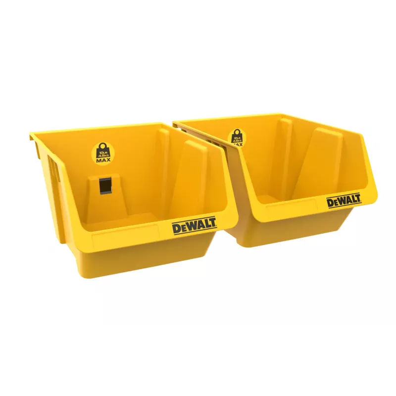 DEWALT DWST82813-1 TSTAK instrumentu uzglabāšanas kaste dubultais komplekts – 2x 14L sakraujami plastmasas konteineri, melna/dzeltena