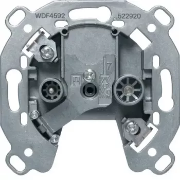 Hager WDF4592 antenas ligzda ar 2 izejām TV/FM, iedziļinātā montāža, balta